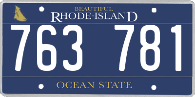 RI license plate 763781