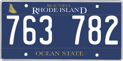 RI license plate 763782