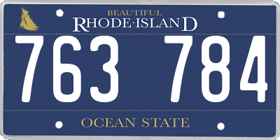 RI license plate 763784
