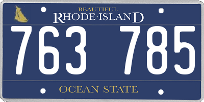 RI license plate 763785