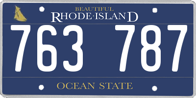 RI license plate 763787