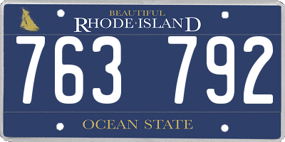 RI license plate 763792