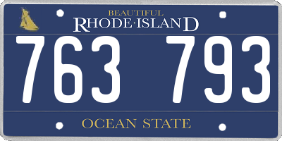 RI license plate 763793