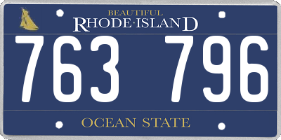 RI license plate 763796