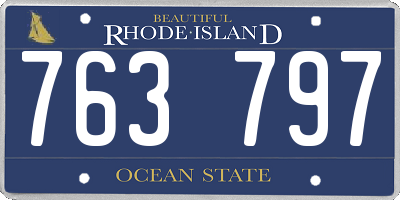RI license plate 763797