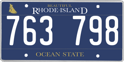 RI license plate 763798