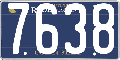 RI license plate 7638