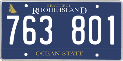 RI license plate 763801