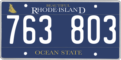 RI license plate 763803