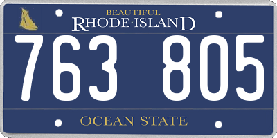RI license plate 763805