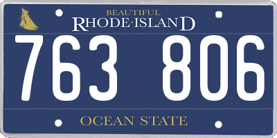 RI license plate 763806