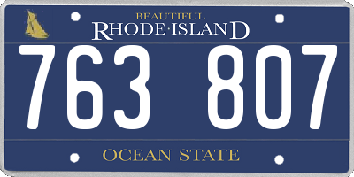 RI license plate 763807