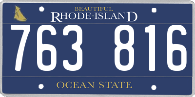 RI license plate 763816