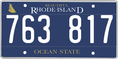 RI license plate 763817