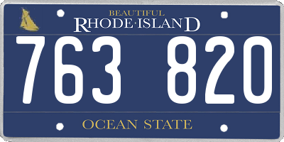 RI license plate 763820