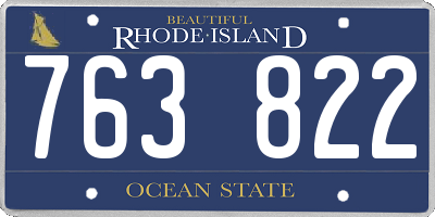 RI license plate 763822