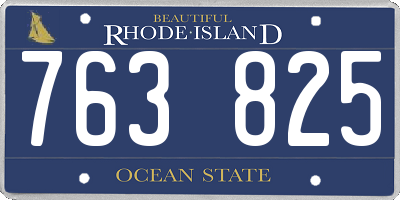 RI license plate 763825