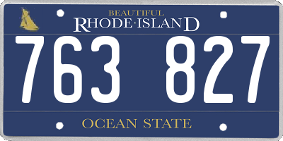 RI license plate 763827