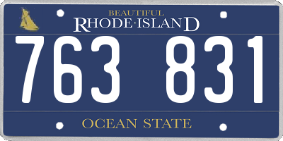 RI license plate 763831