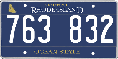 RI license plate 763832