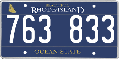 RI license plate 763833
