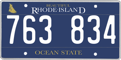 RI license plate 763834