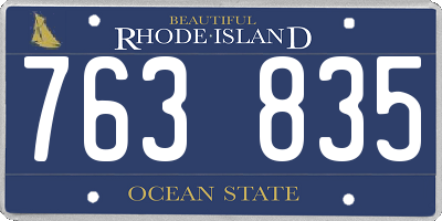 RI license plate 763835