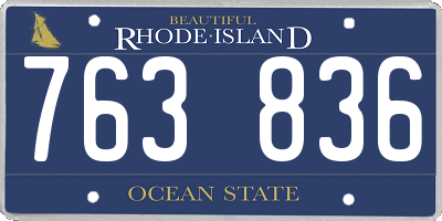 RI license plate 763836