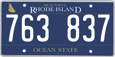 RI license plate 763837