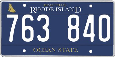 RI license plate 763840