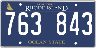 RI license plate 763843