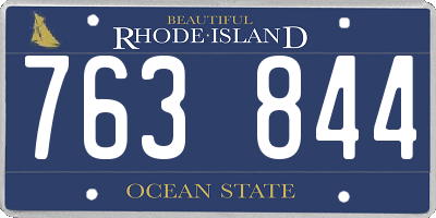 RI license plate 763844