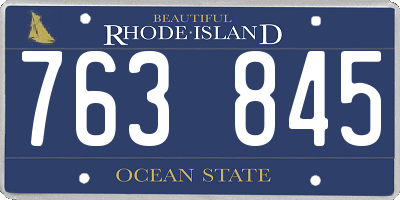 RI license plate 763845