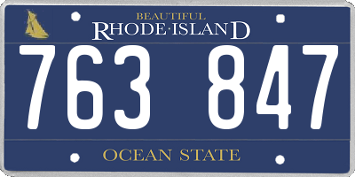 RI license plate 763847