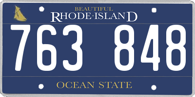 RI license plate 763848