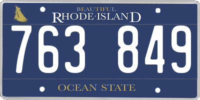 RI license plate 763849