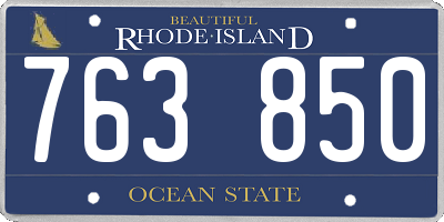 RI license plate 763850
