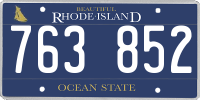 RI license plate 763852