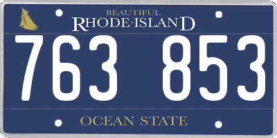 RI license plate 763853