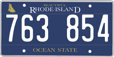RI license plate 763854