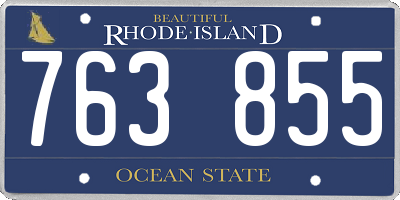 RI license plate 763855