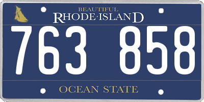 RI license plate 763858