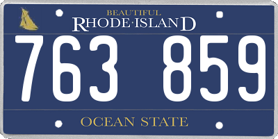 RI license plate 763859