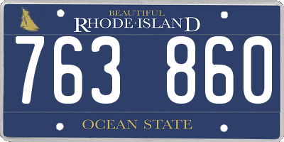 RI license plate 763860