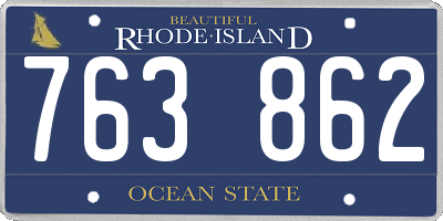 RI license plate 763862