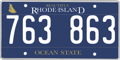 RI license plate 763863