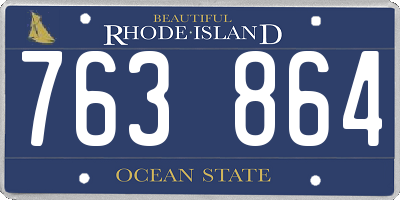 RI license plate 763864