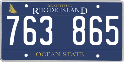 RI license plate 763865