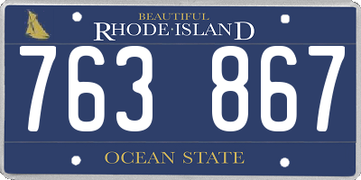 RI license plate 763867