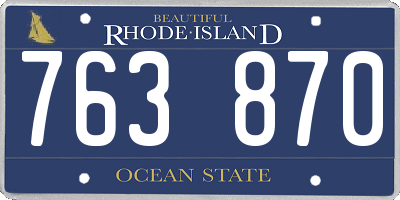 RI license plate 763870
